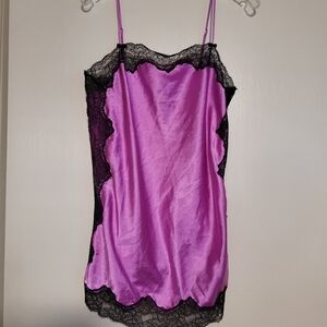 Victoria's secret silk slip lingerie, size Medium, purple and black